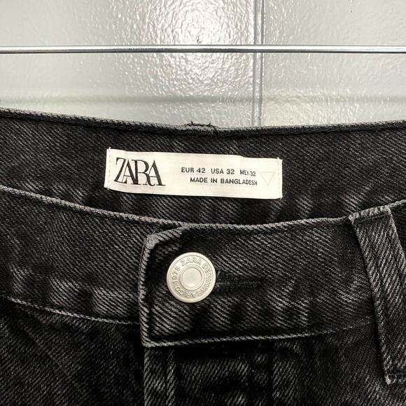 Zara Men's Black Standard Fit 10" Cut Off Classic Casual Denim Shorts 32 - Picture 3 of 8